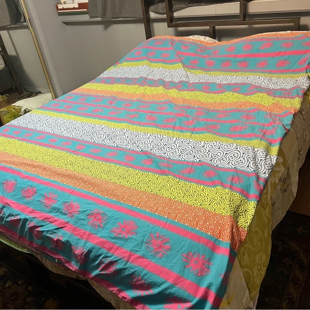 IKEA Lappljung multicolored tribal stripe twin duvet cover